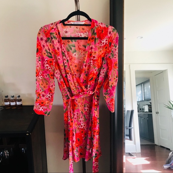 Zara Floral Wrap Dress - Picture 1 of 3